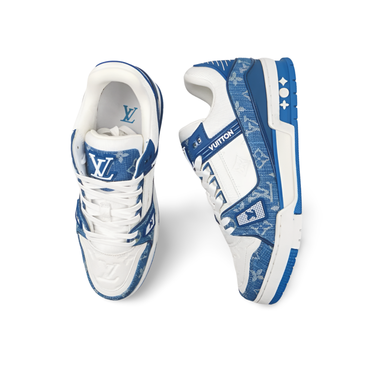 Louis Vuitton LV Trainer Monogram Denim White Blue