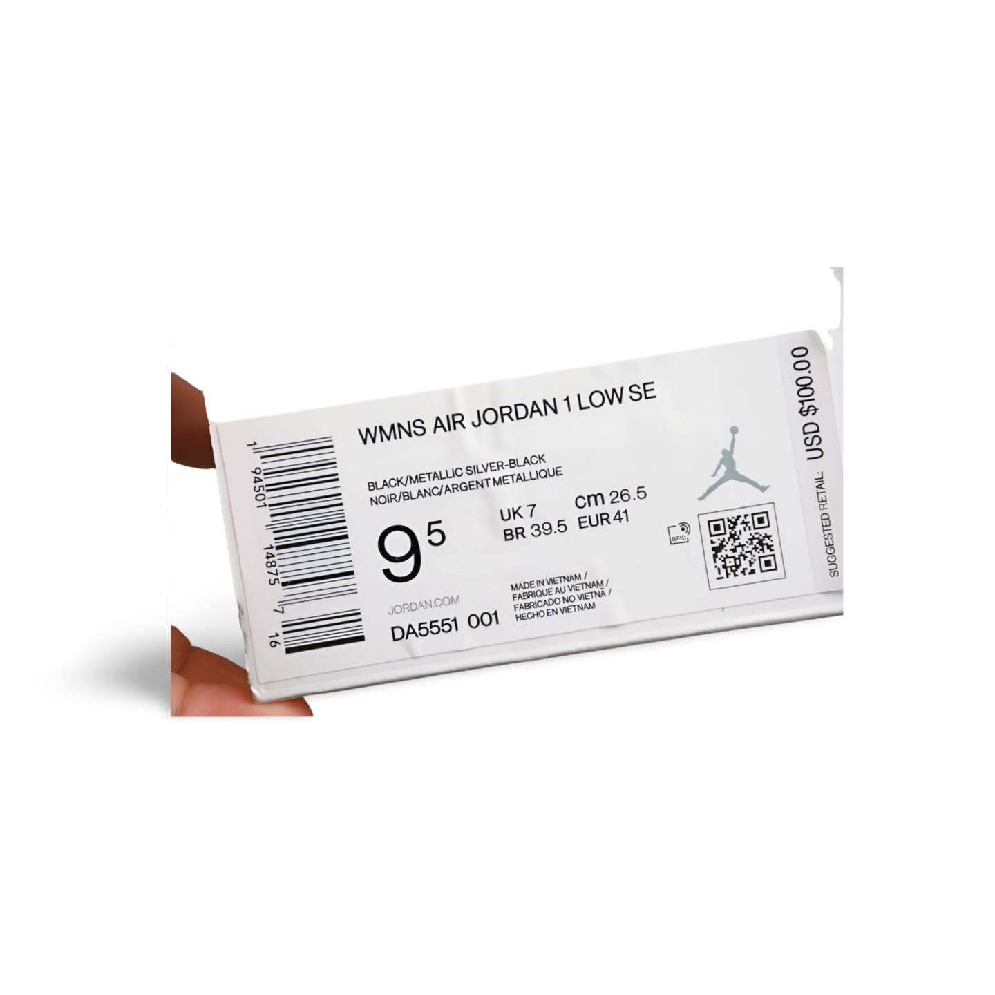 Air Jordan 1 Low “Black Metallic Silver”