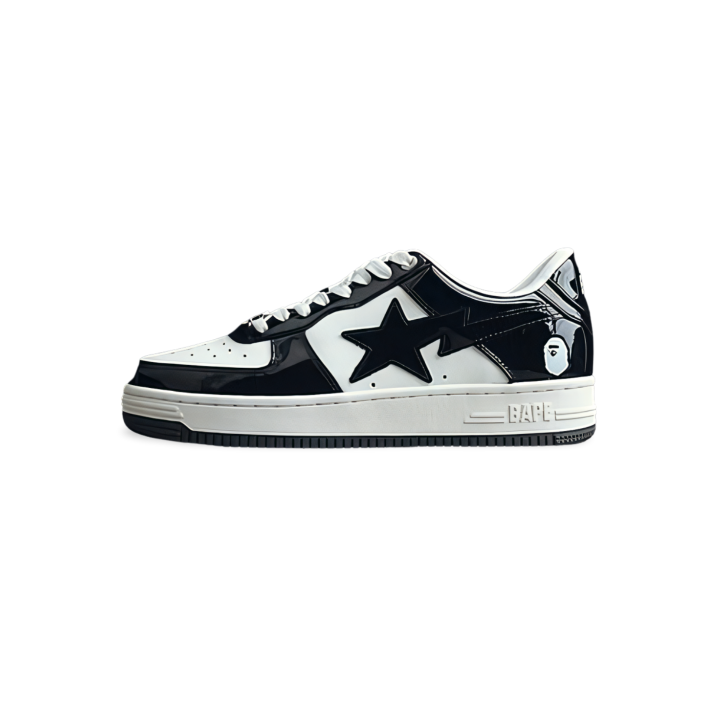 Bape Sta Patent Black White